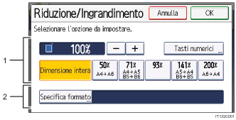 Illustrazione numerata pannello di controllo