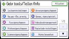 Schermafbeelding bedieningspaneel