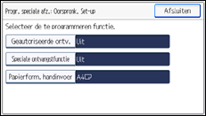 Schermafbeelding bedieningspaneel
