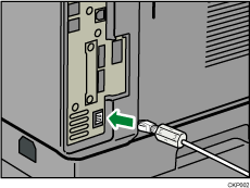 Afbeelding van het aansluiten op de ethernet-interfacekabel