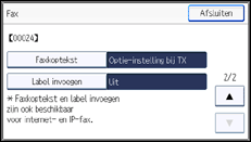 Schermafbeelding bedieningspaneel