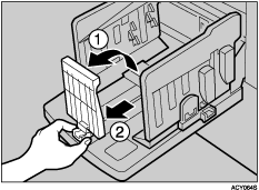 Paper delivery end plate illustration