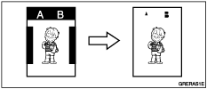 Illustration of printing without Edge Erase mode