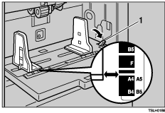 Paper feed side plate lock lever numbered callout illustration