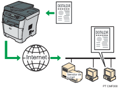 Ilustração de envio por e-mail