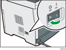 Ilustração na parte lateral do equipamento