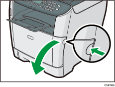 Ilustração da vista frontal do equipamento