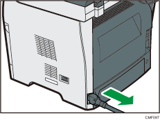 Ilustração da parte traseira do equipamento