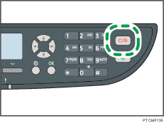 Ilustração da tecla Limpar/Parar