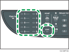 Ilustrace tlačítek blesk. volby a shift