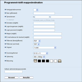 Illustration af skærmbillede i webbrowser