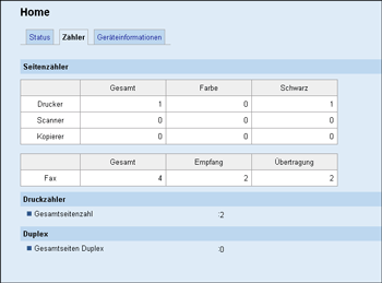 Web-Browser Bildschirmdarstellung