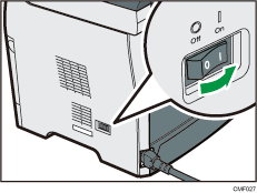 Ilustración de la vista lateral de la máquina