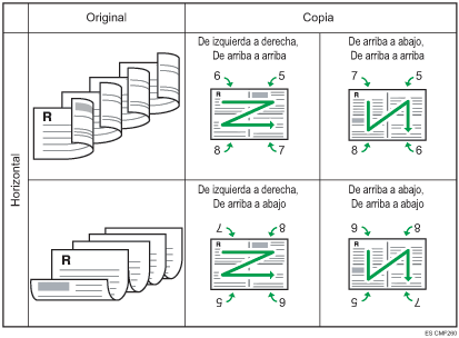 Ilustración de 4 originales de 2 caras para combinar 4 en 1 documento de orientación horizontal de 2 caras