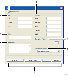 Az alkalmazás képernyőjének illusztrációja, számozott jelölés illusztrációja