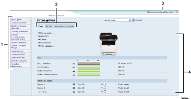 Ilustracja ekranu przeglądarki internetowej — ilustracja z numerowanymi odnośnikami