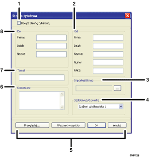 Ilustracja numerowanego wycinka obrazu ekranu aplikacji