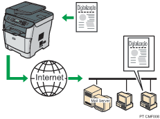 Ilustração de envio por e-mail
