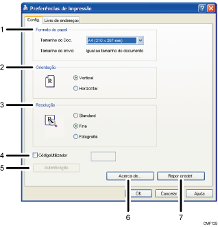 Imagem com numeração da imagem do ecrã da aplicação