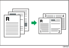 Illustration of 2 pages per sheet