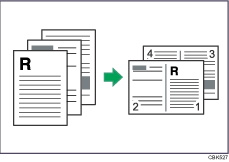 Illustration of 2 pages per sheet