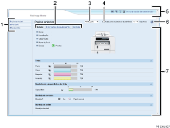 ilustração com numeração do ecrã do Web browser
