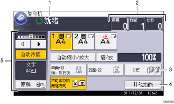 已编号的操作面板屏幕插图