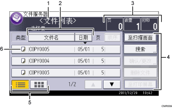 已编号的操作面板屏幕插图
