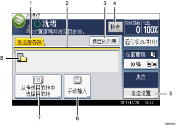 已编号的操作面板屏幕插图