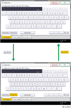Abbildung der Tasten