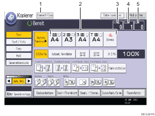 Nummerierte Abbildung Bedienfeld-Display