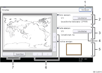 Nummerierte Abbildung Bedienfeld-Display