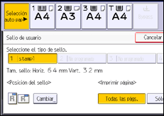 Ilustración de la pantalla panel de mandos