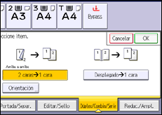 Ilustración de la pantalla panel de mandos