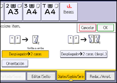Ilustración de la pantalla panel de mandos