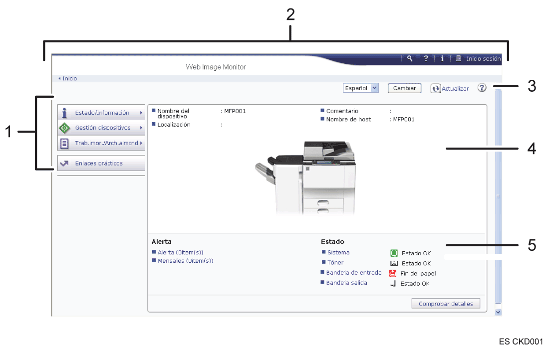 Ilustración de llamada numerada de ilustración de pantalla del explorador Web