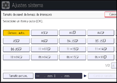 Ilustración de la pantalla panel de mandos