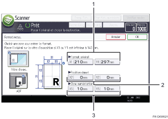 Illustration numérotée du panneau de commande
