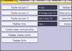 Illustration de l'écran du panneau de commande