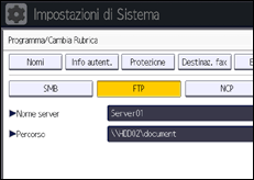 Illustrazione schermata pannello di controllo