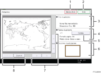 Illustrazione numerata pannello di controllo