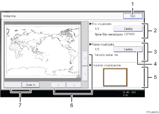Illustrazione numerata pannello di controllo