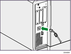 Afbeelding van het aansluiten van de ethernetkabel