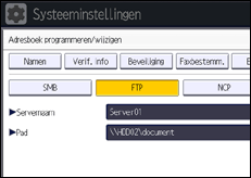 Schermafbeelding bedieningspaneel