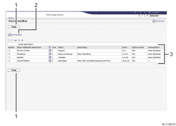 Schermafbeelding van webbrowser (afbeelding met genummerde verklaringen)