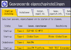 Schermafbeelding bedieningspaneel