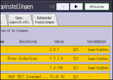 Schermafbeelding bedieningspaneel
