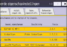 Schermafbeelding bedieningspaneel