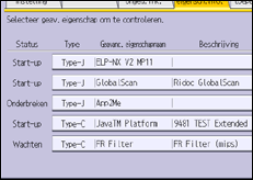 Schermafbeelding bedieningspaneel