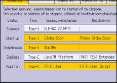 Schermafbeelding bedieningspaneel